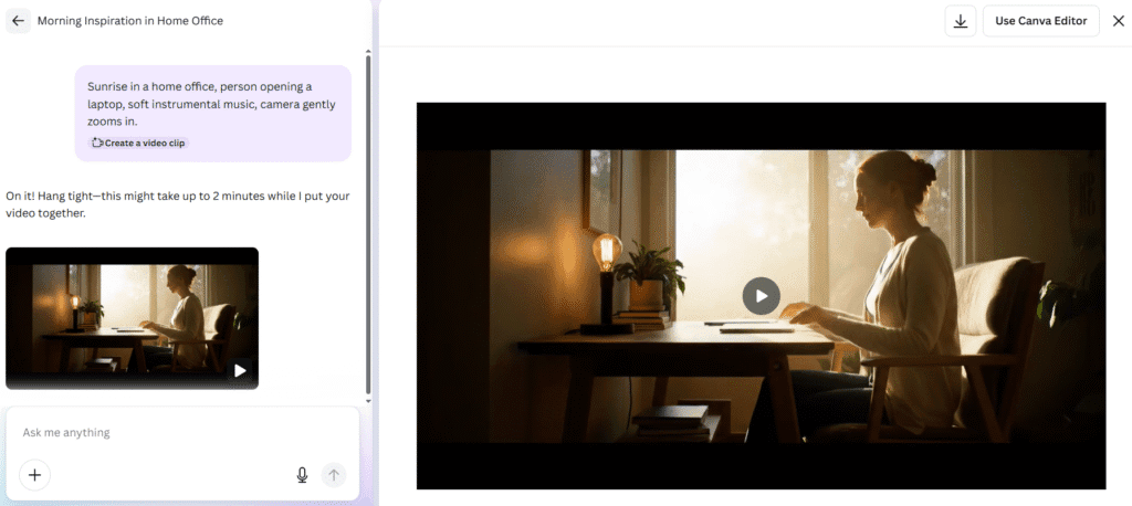Edit video in canva